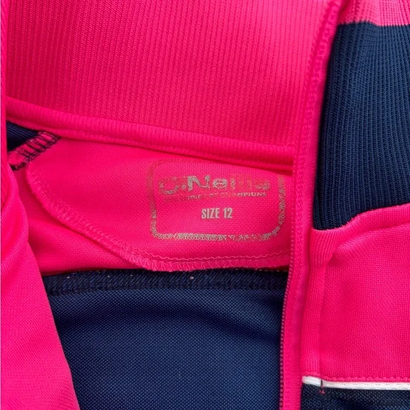O'Neill Cork Navy and Hot Pink Athletic Zip Jacket - Picture 5 of 6